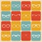 Big vector set of icons of different shapes glasses in trendy flat style.