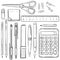 Big Vector Set of Sketch Stationery Items.