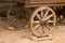 Big vintage rustic wooden wagon wheels