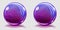 Big violet glass spheres with air bubbles and without
