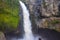 Big waterfall in Bali. Bali waterfall. Waterfall with heavy flow