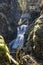 Big waterfall in Velky Sokol gorge, Slovak Paradise national park