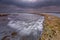 Big Wave at beach sunsets cloudy golden hours