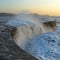 Big wave splashing on the Cobb