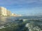 Big Waves with Foam Rolling on Daytona Beach at Daytona Beach Shores, Florida.