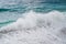 big waves hitting the Konyaalti coast on a stormy day