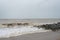 Big waves at pantai cinta berahi beach locates in kota bharu, kelantan, malaysia