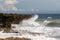 Big waves during a storm in the ocean