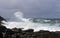 Big waves on Unstad surf beach, Lofoten, Norway