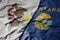 big waving colorful national flag of montana state and flag of illinois state