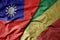 big waving national colorful flag of taiwan and national flag of republic of the congo