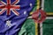 big waving realistic national colorful flag of australia and national flag of