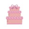 Big wedding cake pink ribbon heart