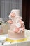 Big wedding four tiers cake with flowers