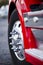 Big wheel aluminum reflection bolts rims red semi truck
