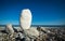 Big white balancing pebble