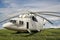 Big white cargo helicopter