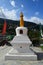 Big White color stupa in a Monastery at Kalpa, Himachal, India with Pretty blue sky