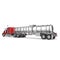 Big White Fuel Tanker Truck on white. 3D illustration