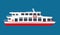 Big white liner for cruise isolated illustration