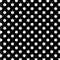 Big White Polka Dots on Black, Seamless Background