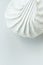 Big White Sea Shell Shaped Marshmallow. Elegant Styled Stock Image for Blogs Social Media. Monochrome