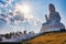 A big white statue of Guan Yin or Guan Yim at Wat Huay Pla Kang, Thailand