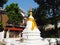 Big white stupa in a Buddhist Temple in Thailand