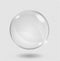 Big white transparent glass sphere with glares and highlights. Transparency only in vector format.