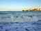 Big white waves in Castro Urdiales, Cantabrian sea coastline, Cantabria, along the coastal Camino de Santiago, Northern St. James