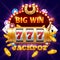 Big win 777 lottery vector casino concept with slot machine