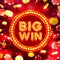 Big win casino signboard, game banner design.