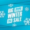 Big Winter Sale. End of season special offer banner, discount up to 50% off.