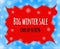 Big winter sale sign save up to eighty percent on red background