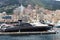 Big yachts in Hercules Port in Monaco city