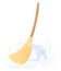 Big yellow broom sweep dust