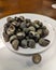 Bigaros, cooked sea snails, typical accompaniment when drinking cider in Asturias, Spain, Europe