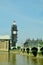 The BigBen, London, UK, July 2019. Wide-angle image of the historical building. Restoration