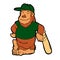 Bigfoot baseball player cartoon