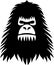 Bigfoot - black and white isolated icon - vector illustration