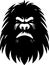 Bigfoot - black and white isolated icon - vector illustration