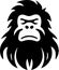 Bigfoot - black and white isolated icon - vector illustration