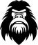 Bigfoot - black and white isolated icon - vector illustration