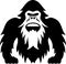 Bigfoot - black and white vector illustration