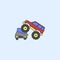 bigfoot car crushes cars field outline icon. Element of monster trucks show icon for mobile concept and web apps. Field outline bi