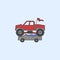 bigfoot car crushes cars field outline icon. Element of monster trucks show icon for mobile concept and web apps. Field outline bi