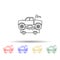 Bigfoot car crushes cars multi color style icon. Simple thin line, outline vector of bigfoot car icons for ui and ux, website or