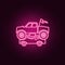 Bigfoot car crushes cars neon icon. Elements of bigfoot car set. Simple icon for websites, web design, mobile app, info graphics