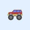bigfoot car field outline icon. Element of monster trucks show icon for mobile concept and web apps. Field outline bigfoot car ico