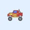 bigfoot car field outline icon. Element of monster trucks show icon for mobile concept and web apps. Field outline bigfoot car ico